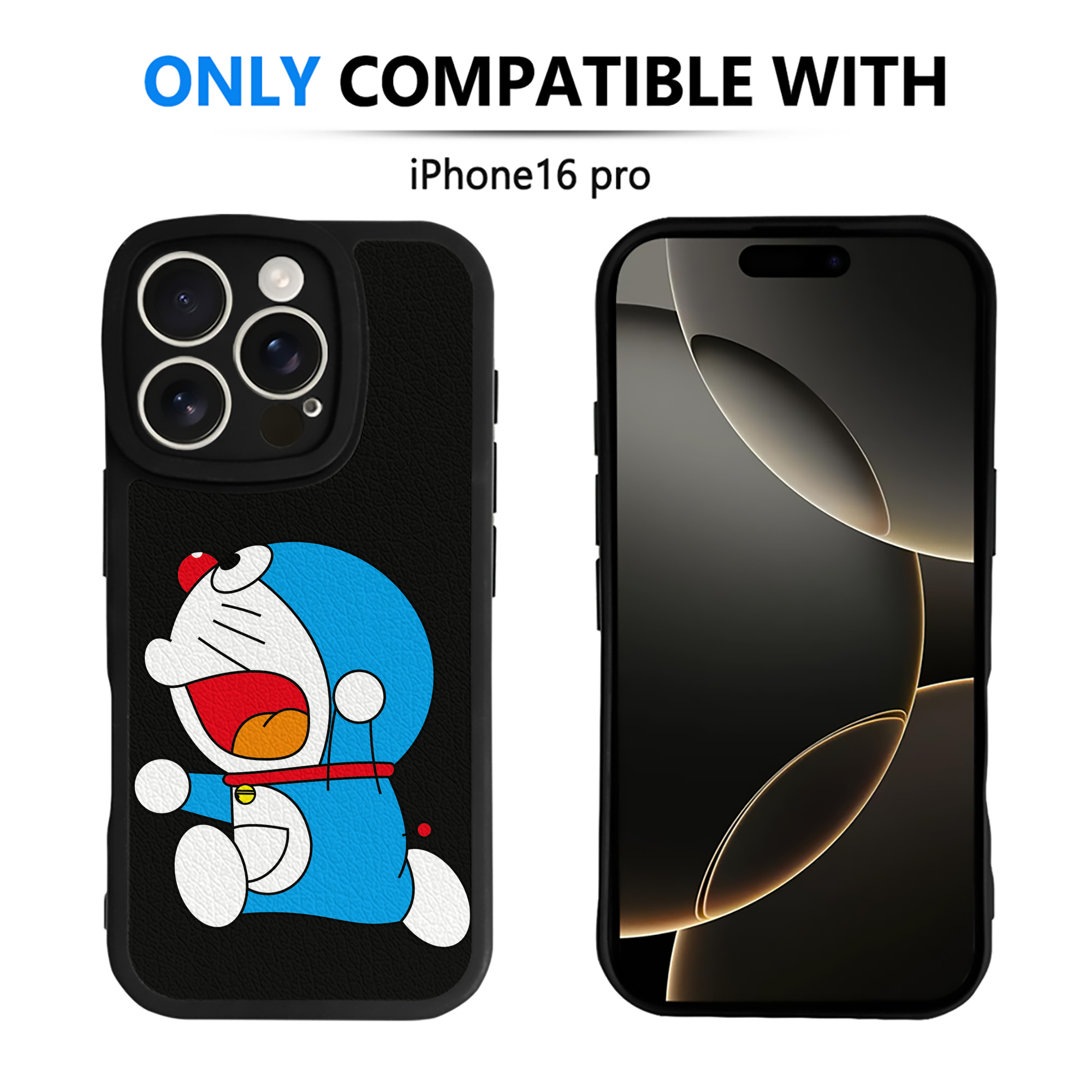 （画像用） ドラえもん Doraemon 【iPhone 16シリーズ対応】シリコンスマホケース（レザー調） 材質：シリコン